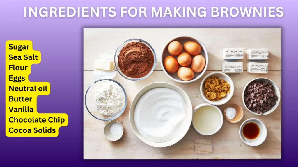 brownie making ingredients
