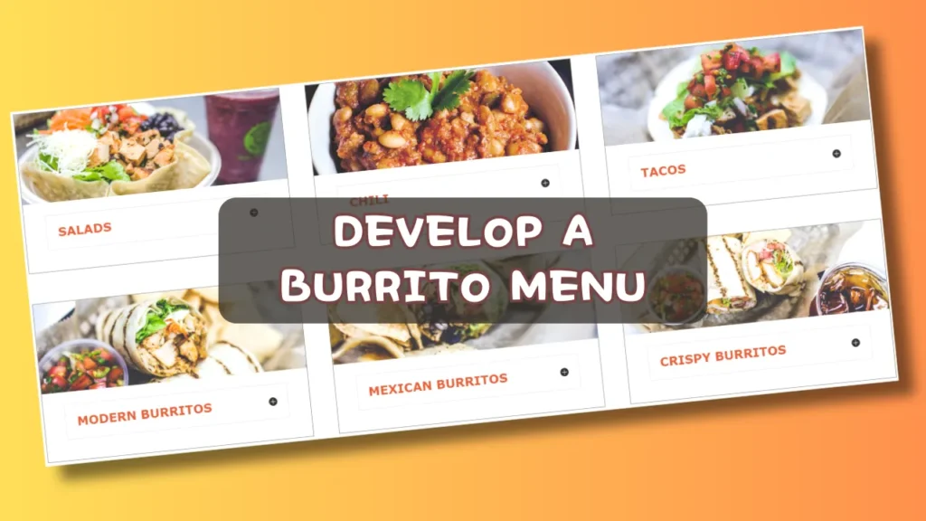 develop a menu