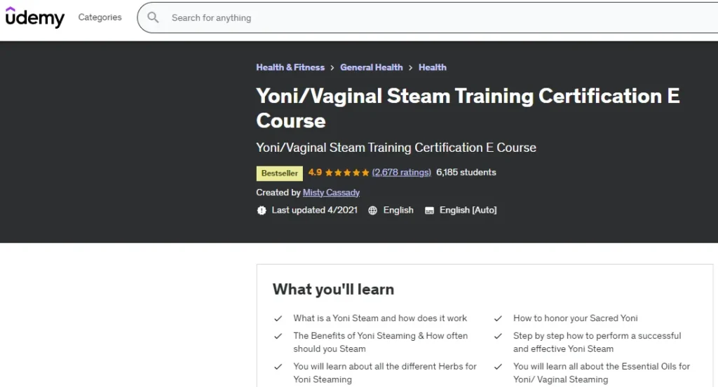 yoni steam certification