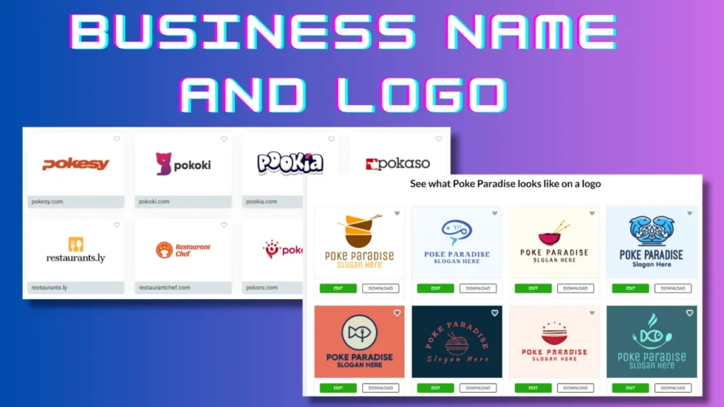 business name and logo